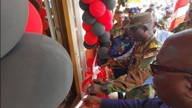 •Commodore Kwafo cutting the tape to inaugurate the facility