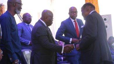 Prioritise transportation to boost intra-Africa trade------President Akufo-Addo (second from left) interacting with of the dignitaries at the programme