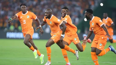 • The Elephants celebrating their opening day win against Guinea Bissau