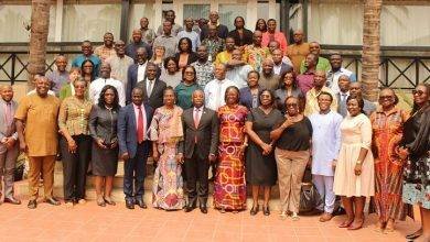 • Prof. S.K Annim (fifth from left), Dr Evans Aggrey-Darkoh (eigth from right), Dr Grace Bediako (sixth from left) with the participants after the opening ceremony Photo: Ebo Gorman