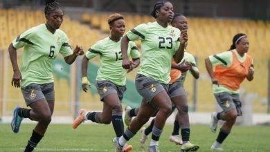 Freda Ayisi (23) training together with her team mates yesterday