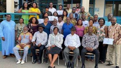 • Ms Francois (seated middle) flanked by some executives of GHACMA and participants