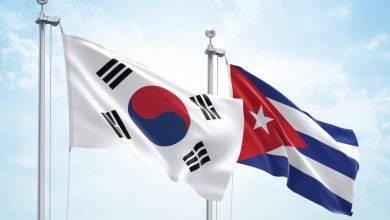 • South Korea and Cuba flags