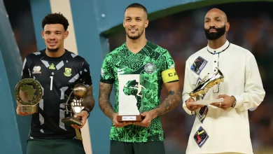 • South Africa’s Ronwen Williams (left), Nigeria’s William Troost-Ekong (middle) and Emilio Nsue Lopez of Equatorial Guinea were among the best players in various categories announced
