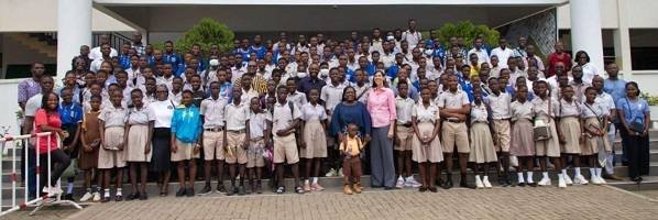 Students pose with the various resource persons after the workshop