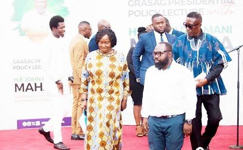 Prof Jana Naana Opoku-Agyemang arriving at the UCC venue for the lecture