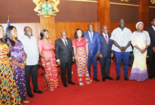 President Akufo-Addo (fifth from left) with the new ministers and deputy ministers