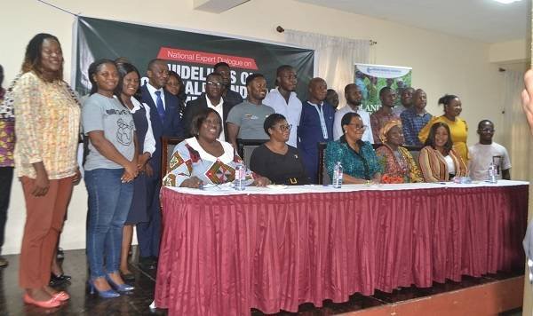 MMrs Mary A. Addah (seated middle) with Mr Hokey (standing third from left) and other dignitaries after the programme Phot Victor A. Buxtonrs Mary A. Addah (seated middle) with Mr Hokey (standing third from left) and other dignitaries after the programme Phot Victor A. Buxton