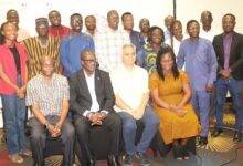 • Mr Kwame Gyimah Akwafo (seated second from left) with Mr Bhupinder Tomar (seated second from right) and some participants after the stakeholders meeting Photo: Ebo Gorman