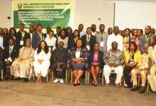• Ms Diana Asonoba Dapaah (seated middle) with Mr Harris Jr (seated fifth from left) and the participants Photo: Anita Nyarko-Yirenkyi