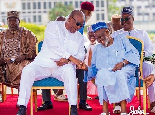 Former President John Mahama (left)exchanging plesantaries with Sheikh Umar Ibrahim