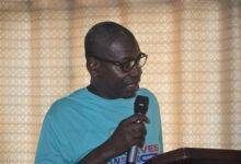 Mr Gregory Septimus Setse (inset) speaking at the programme Photo: Godwin Ofosu-Acheampong