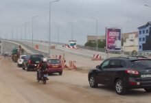 • The completed bridge fixed with street lights yet to be asphalted