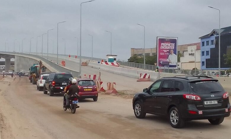 • The completed bridge fixed with street lights yet to be asphalted