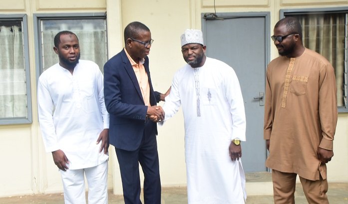 • Mr David Agbenu bidding Sheikh Mohammed Muntawakil Abubakari farewell after the visit