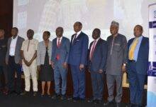 • Dr Oliver Chinganya (seventh from left) with Professor Annim (third from right), Dr Emmanuel Fiadzo (sixth from left) and other dignitaries during the launch Photo: Victor A. Buxton