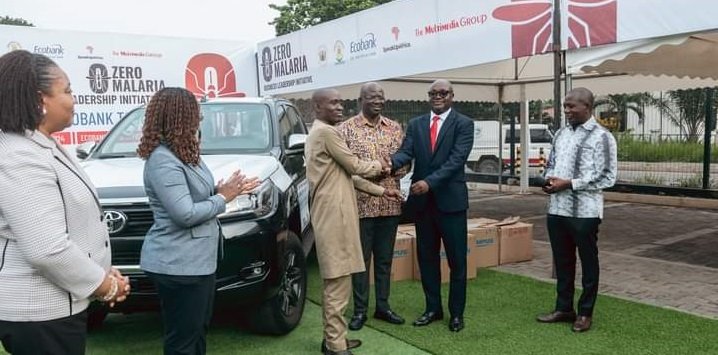 • Dr Kasser Tee (second from right) presenting the keys to the vehicle to Dr Bekoe• Dr Kasser Tee (second from right) presenting the keys to the vehicle to Dr Bekoe