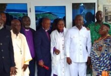 • Apostle Dr Ohenewaa Frimpong (fifth from right) and other dignitaries after the dedication