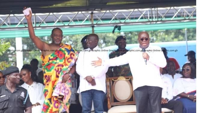 • President Akufo-Addo (right) introducing Dr Opoku Prempeh