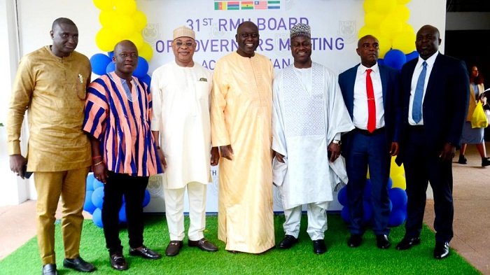 • The Chancellor (third from right) together with other Board Members and the Deputy Minister (second from left) after the meeting