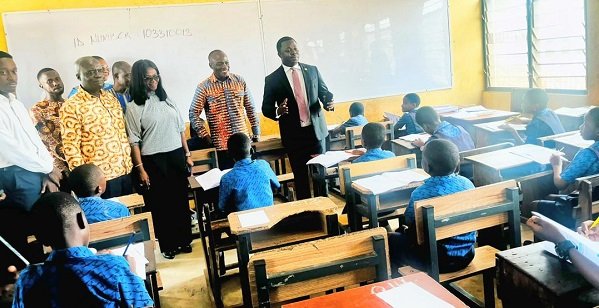 • Rev. John Ntim Fordjour (right) interacting with the candidates Photo: Stephanie Birikorang