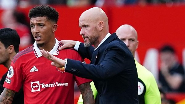 Sancho (right) with Ten Hag