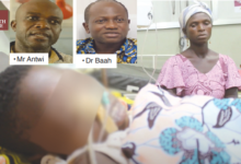 • Pona Tagan receiving treatment at the hospital while her mother Mbayire Tagan, sits beside her