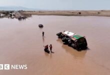 Drone footage shows flooding in Hudaydah, Yemen