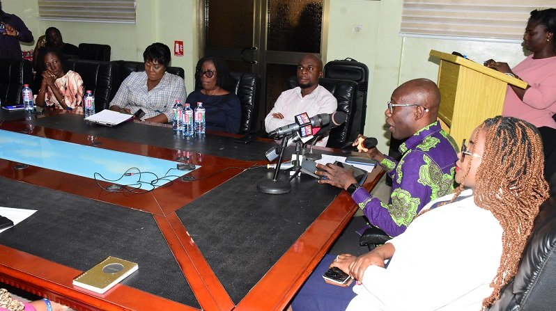 • Dr Adofo Ofosu (second from right) speaking at the news conference Photo : Godwin Ofosu-Acheampong