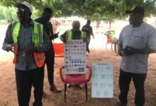 Mr Bawa Ghamsah (right) addressing the people
