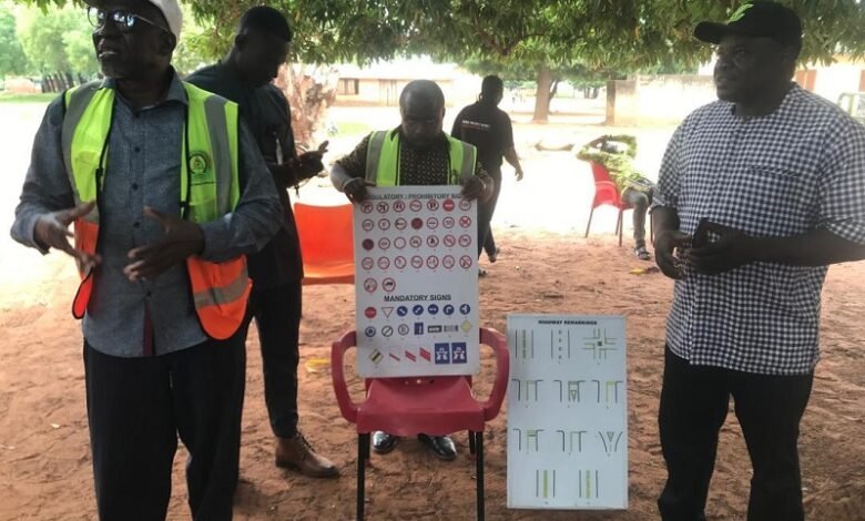 Mr Bawa Ghamsah (right) addressing the people