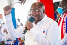 • Dr Bawumia addressing the NPP supporters in Bono East