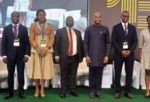 • Dr Ofosu-Dorte (third from left) with Mr Mene (third from right) and Dr Acquaye (second right) with the other dignitaries in the programme