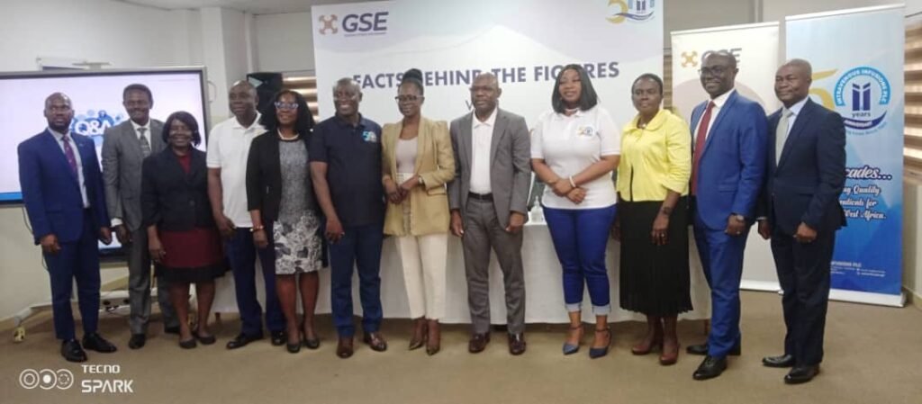 • Mr Soalihu (fifth from right) with Ms Amoah (sixth from right) with management staff of both organisations
