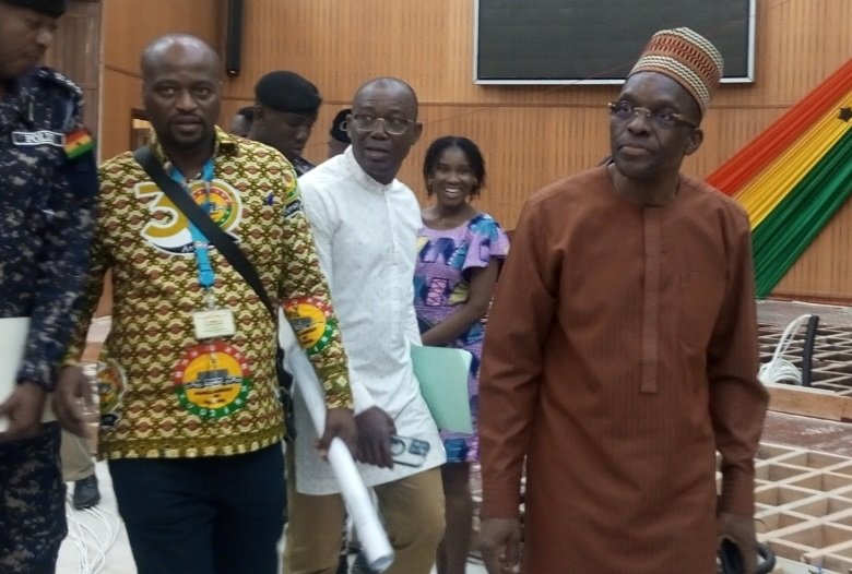 • Mr Alban Bagbin (inset) inspecting ongoing works in the chamber