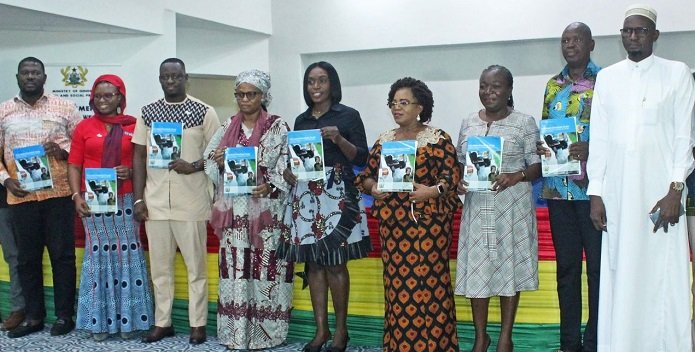 • Ms Dakoa Newmann (middle), Dr Asare (fourth from right) with some dignitaries after the launch