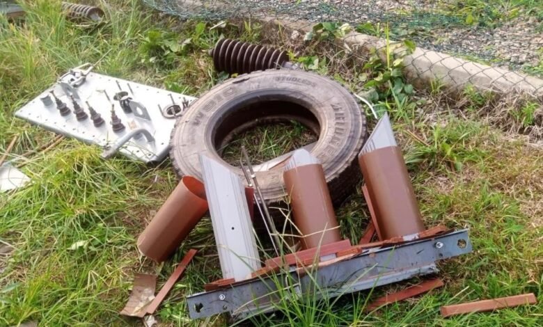 • The vandalised transformer at Kodiabe