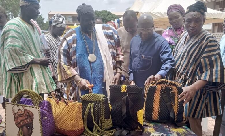 • Prof. Bawa (second from right) and some stakeholders inspecting the exhibited products