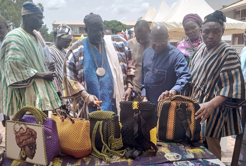 • Prof. Bawa (second from right) and some stakeholders inspecting the exhibited products