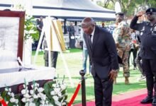 Vice President Dr Alhaji Bawumia (second from right) paying his last respects to the late James YalleyKwofie Photo Godwin Ofosu-Acheampong