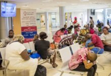 • Parents with their children at the health care facility