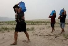 People living along the dried-up rivers have had to collect drinking water from where they will get