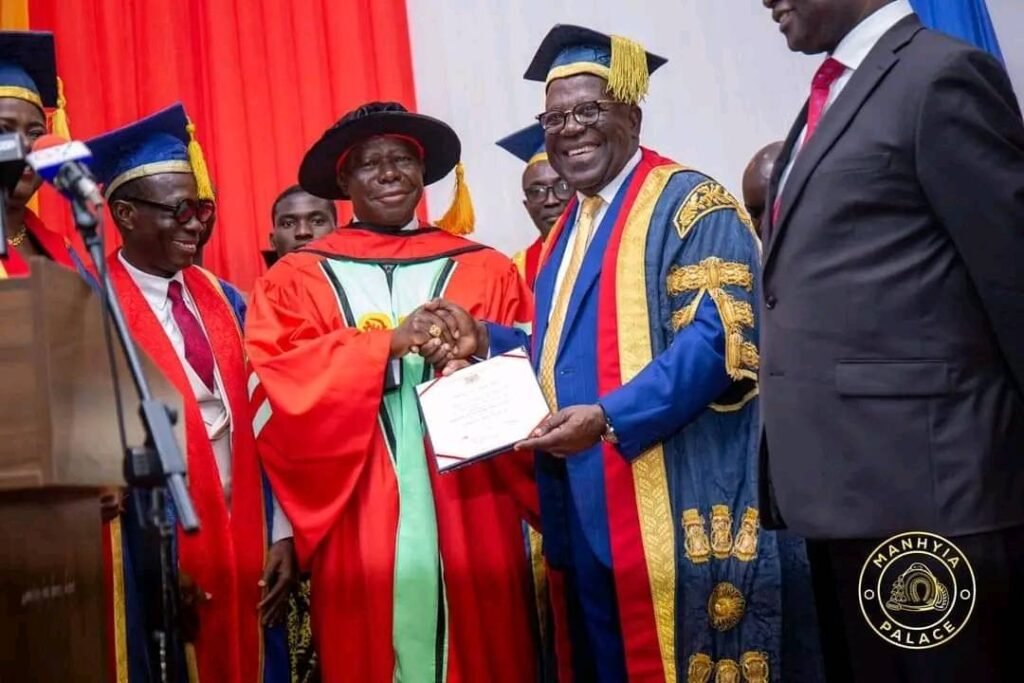 • Asantehene, Otumfuo Osei Tutu II (third from left) receiving his award at the programme