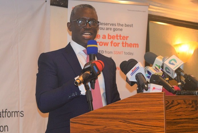 • Mr Kofi Bosompem Osafo-Maafo (inset) addressing participants Photo: Stephanie Birikorang