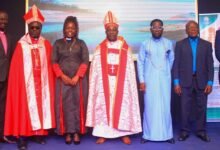 • Rev. Dansu (third from left) with other officiating ministers after the event