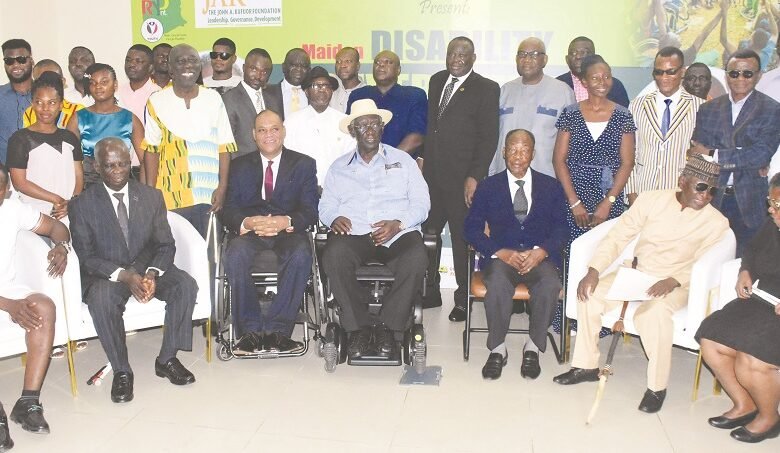 • Former President, John Agyekum Kufuor (middle), with other dignetaries after the programme Photo: Seth Osabukle