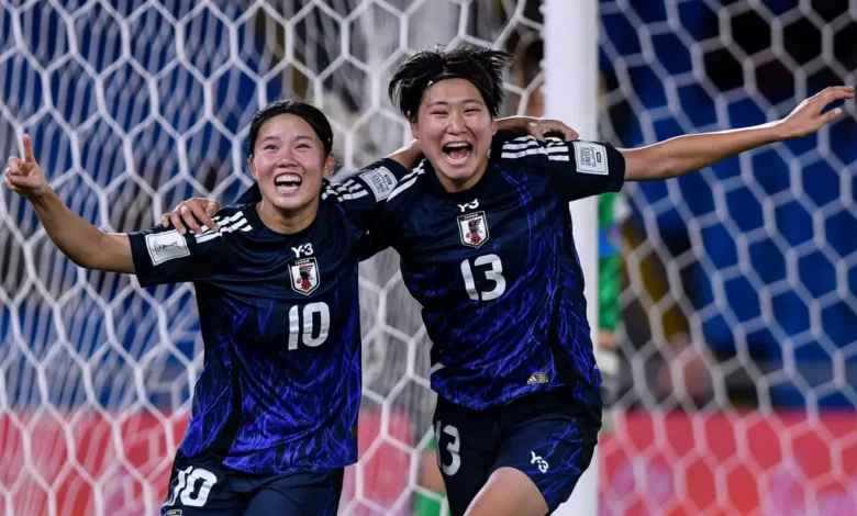 • Japanese players celebrating their victory against Netherlands