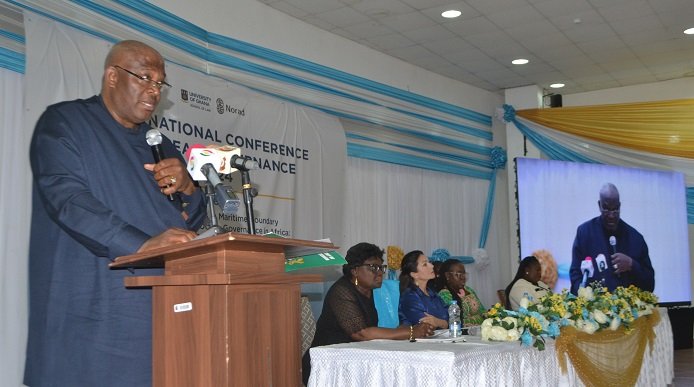 • Mr Quartey speaking at the conference Photo: Victor A. Buxton