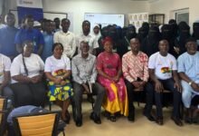 • Dr Imurana Mohammed (middle) with staff and some students of Ithe slamic Research Institute