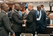 • Mr Asenso-Boakye (second from left) interacting with some of the dignitaries in the programme